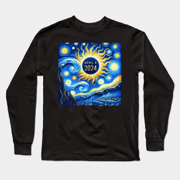 Eclipse Shirt 2024 Eclipse Tshirt Eclipse Shirt April 8 2024 Tee Eclipse 2024 Funny Astronomy Gift Solar Eclipse Long Sleeve T-Shirt by HoosierDaddy